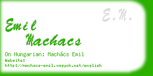 emil machacs business card